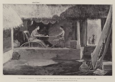 El levantamiento en Ashanti, el coronel Carter dictando instrucciones antes de avanzar desde Fumsu el 1 de junio de 1900 de Henry Charles Seppings Wright